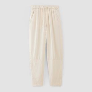 Everlane Women's Linen Pull-On Barrel Pant in Bone White, Size Large
